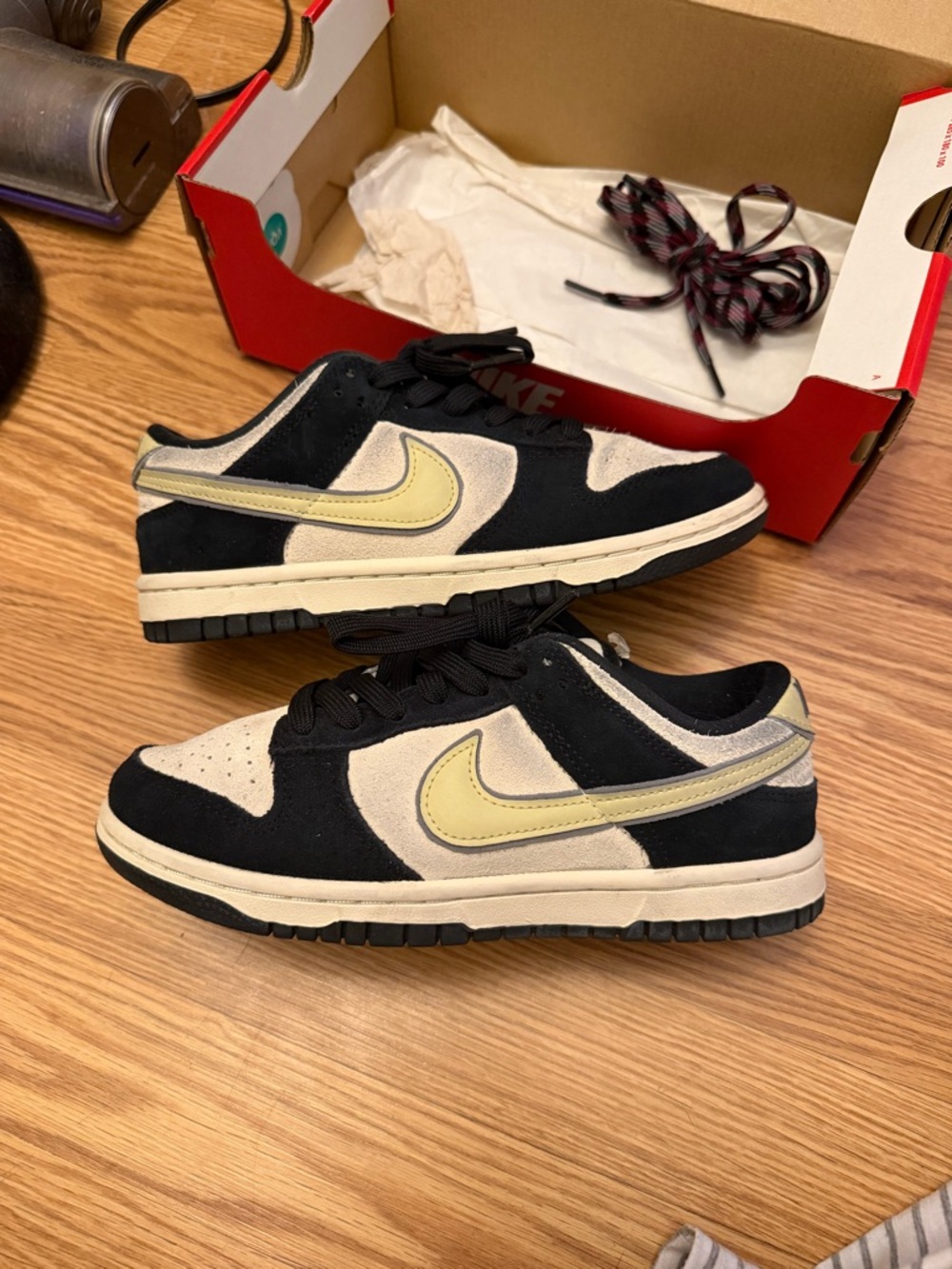 Nike Dunk Low LX in Black, Cream and Pale Yellow